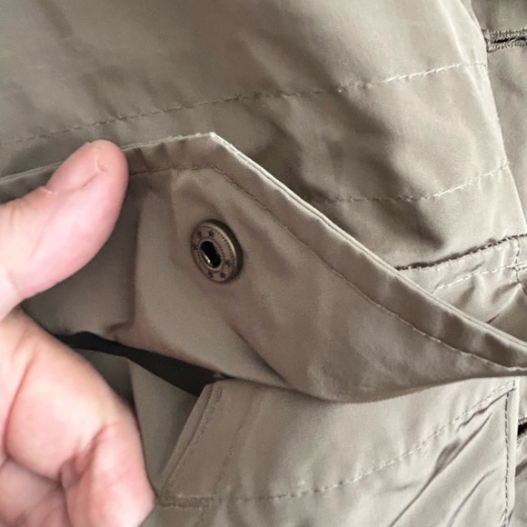 London Fog Woman’s  Beige Military Jacket style - size large- hood, pockets- - Picture 3 of 16